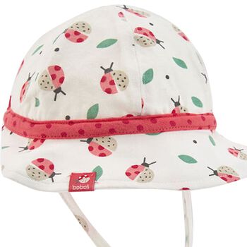 قبعة خنفساء للبنات الصغيرات باللون العاجي